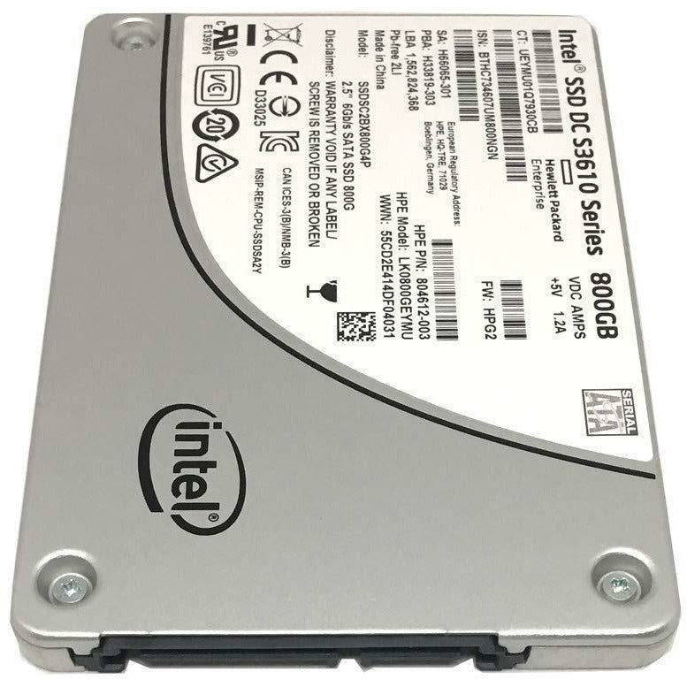 HP 804612-003 Intel DC S3610 Series 800GB 2.5-inch 7mm SATA III MLC (6.0Gb/s) Internal Solid State Drive (SSD) SSDSC2BX800G4P - AloinfoUSA
