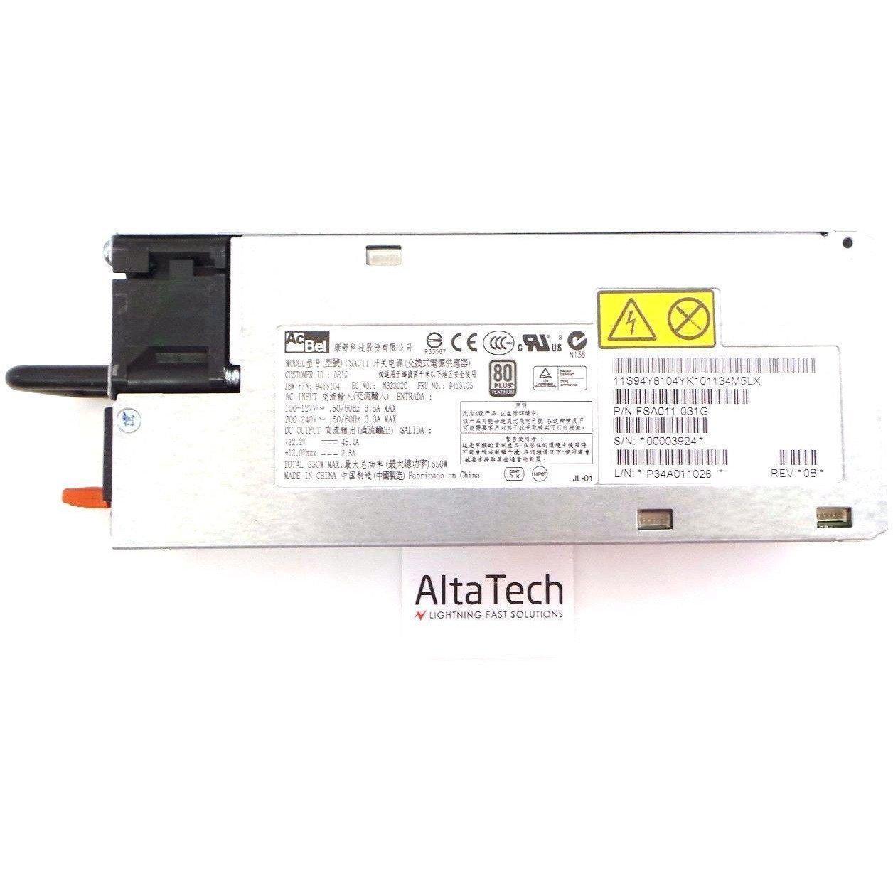 IBM 94Y8104 Hot Swap 550W Power Supply | x3650 M4 Server