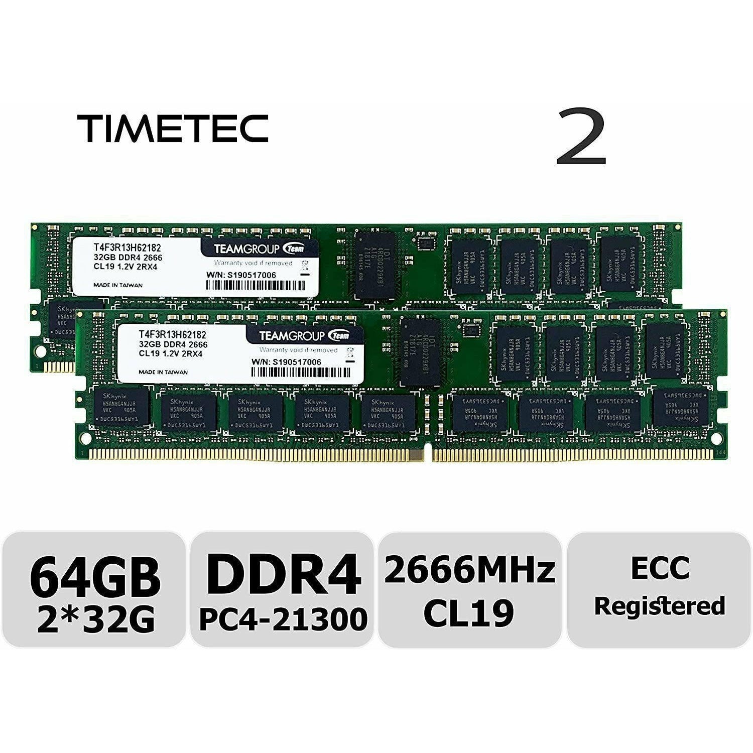 Memoria 32GB DDR4 2666MHz PC4-21300 Registered ECC 1.2V CL19 2Rx4 Dual Rank 288 Pin RDIMM Server Memory Ram Module Upgrade (32GB) - AloinfoUSA