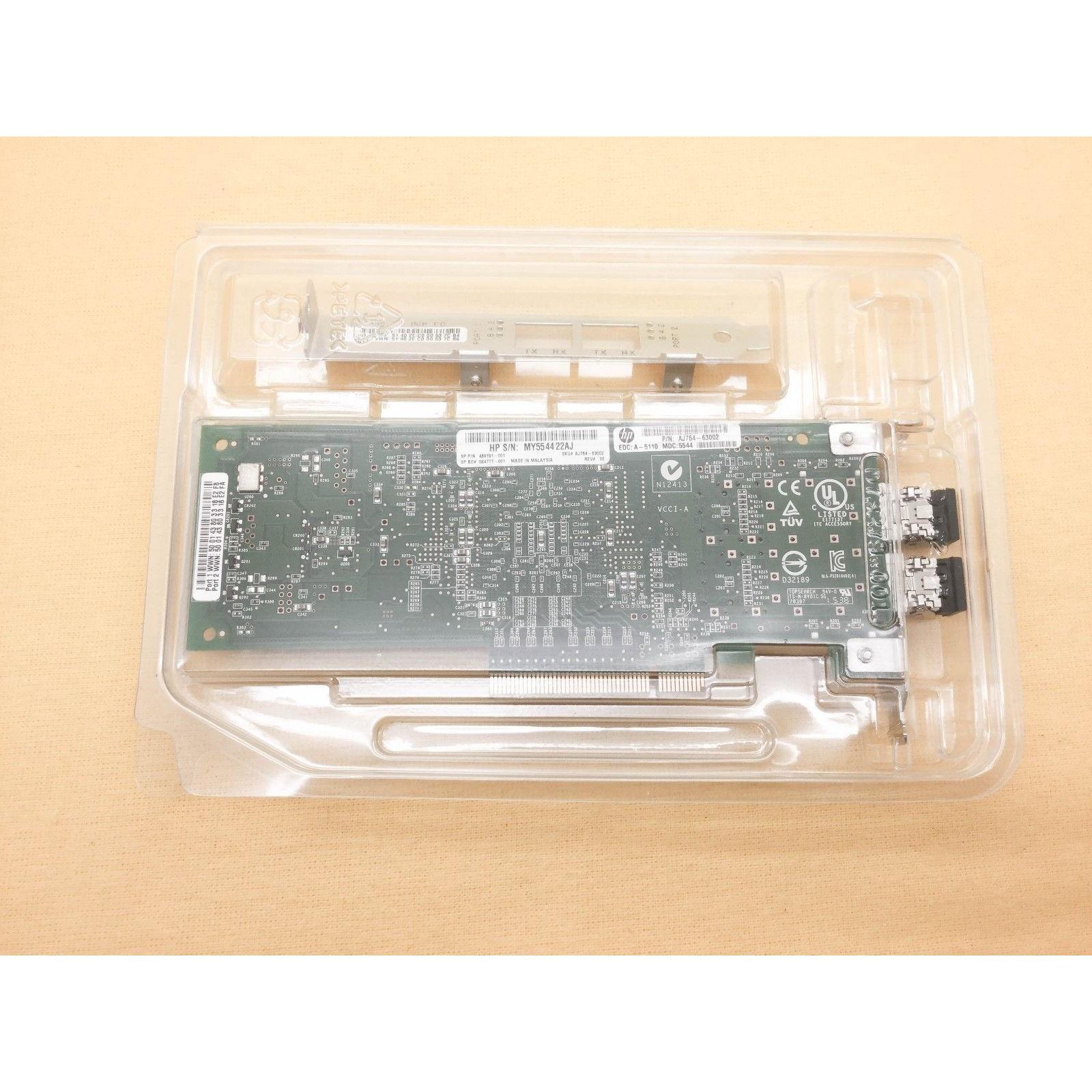 Placa AJ764A HP STORAGEWORKS 82Q 8GB FC DUAL PORT PCIE HBA QLE2562-HP 489191-001 692624659759 - AloinfoUSA