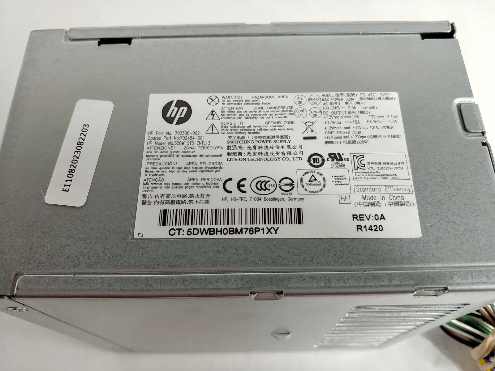 Fonte de alimentação HP HP 702306-002 ProDesk 600 G1 320 W 6 pinos para desktop