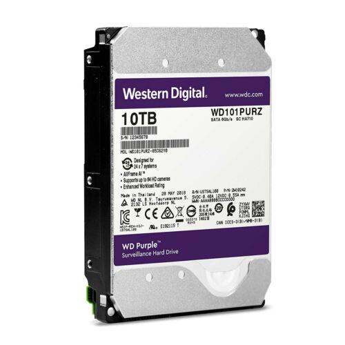 Disco WD Purple 10TB Surveillance 7200 RPM SATA lll 256MB 3.5" Internal HDD WD101PURZ - MFerraz Tecnologia