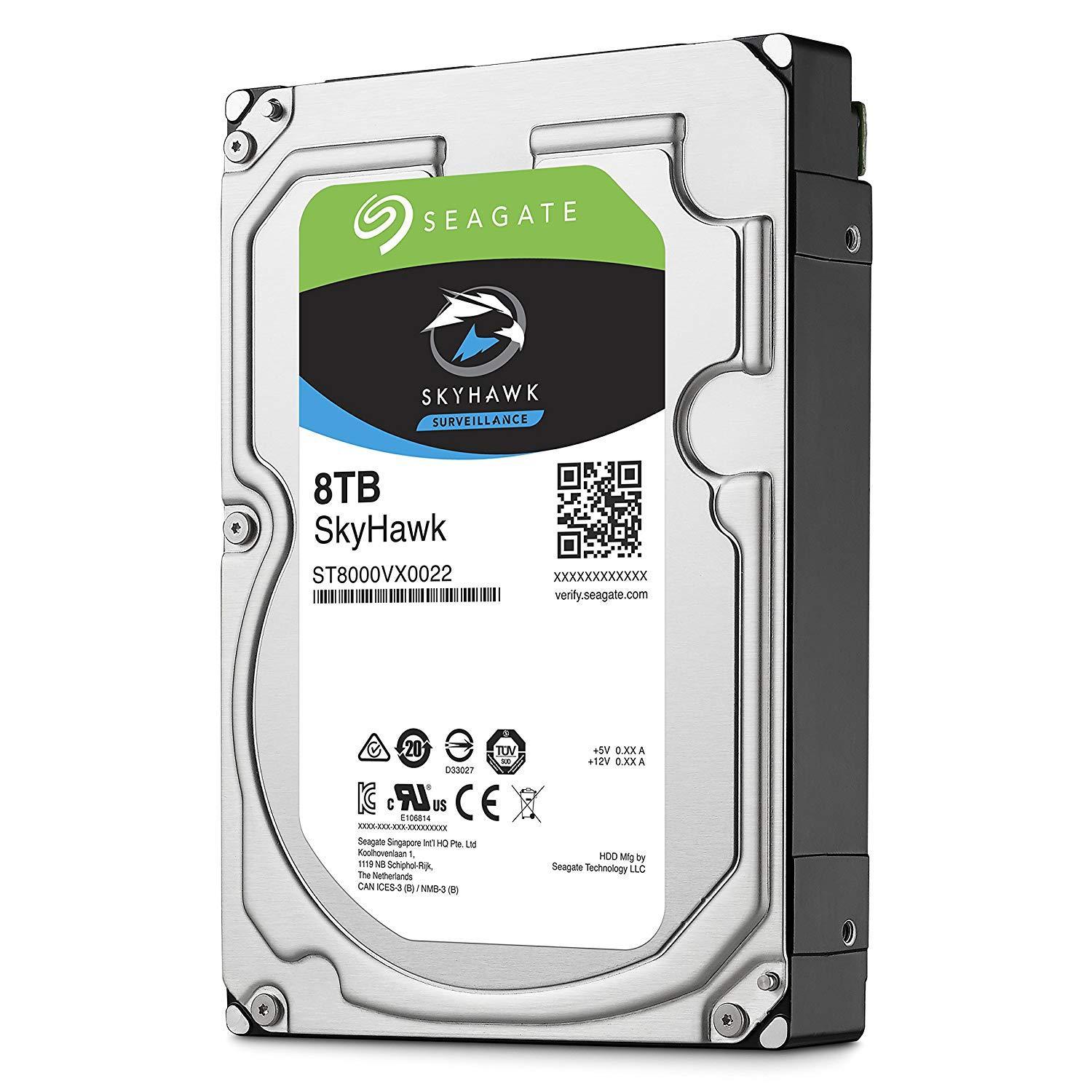 Seagate SkyHawk 8TB Surveillance Internal Hard Drive HDD – 3.5 Inch SATA 6Gb/s 256MB Cache for DVR NVR Security Camara System with Drive Health Management (ST8000VX0022) - AloinfoUSA