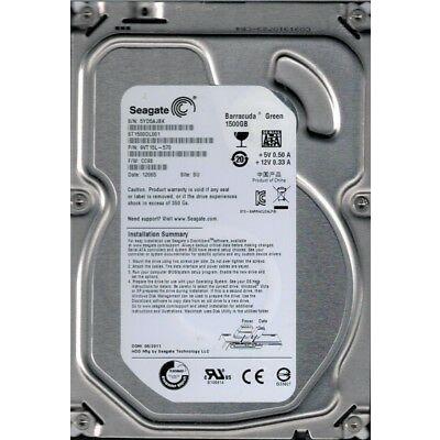 Seagate ST1500DL001 P/N: 9VT15L-570 2TB F/W: CC98 SU 5YD Barracuda Green - AloinfoUSA