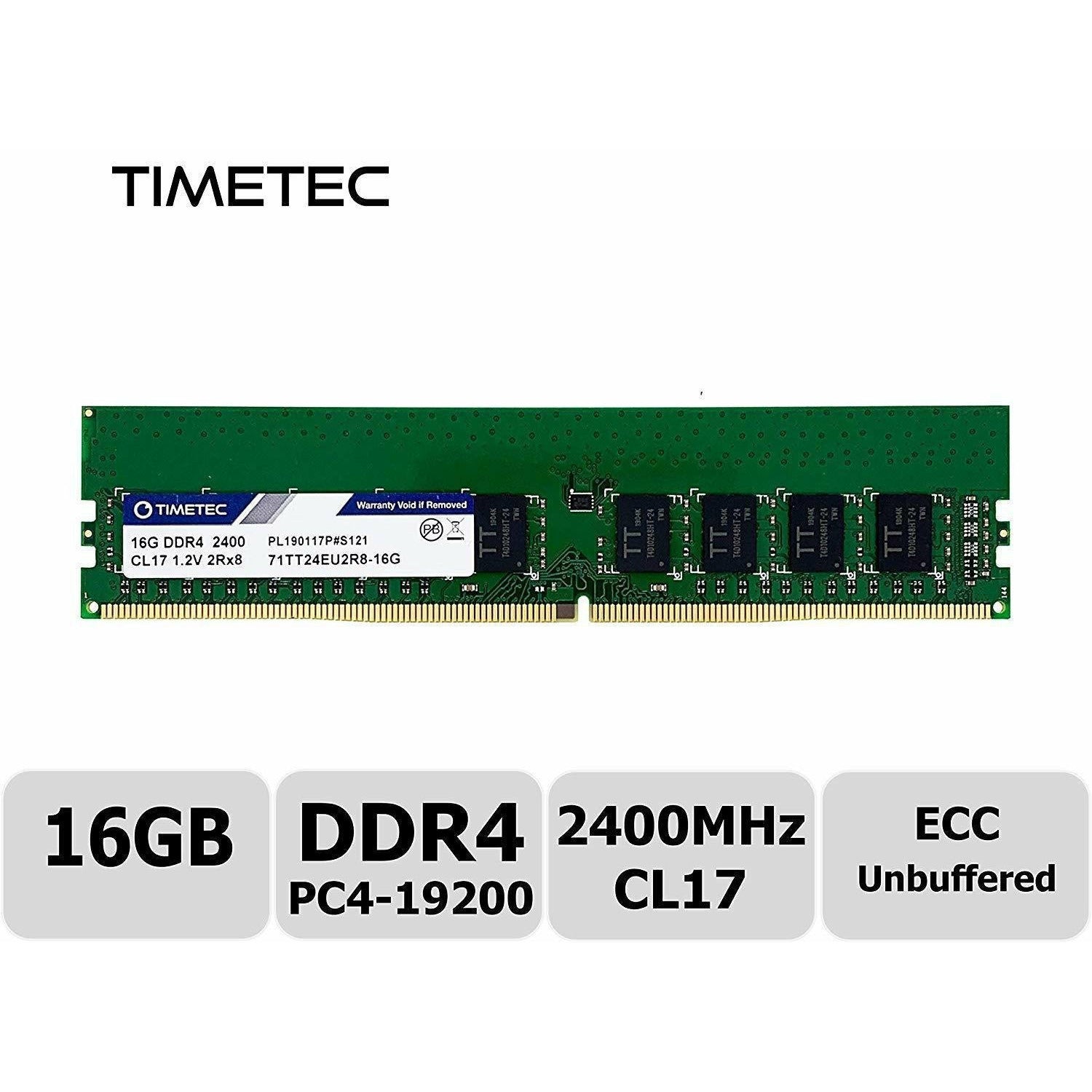 Timetec Hynix IC 32GB KIT (2x16GB) DDR4 2400MHz PC4-19200 Unbuffered ECC 1.2V CL17 2Rx8 Dual Rank 288 Pin UDIMM Server Memory RAM Module Upgrade (32GB KIT (2x16GB)) - AloinfoUSA