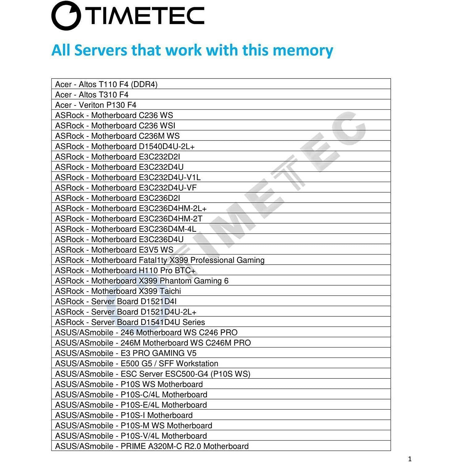 Timetec Hynix IC 32GB KIT (2x16GB) DDR4 2400MHz PC4-19200 Unbuffered ECC 1.2V CL17 2Rx8 Dual Rank 288 Pin UDIMM Server Memory RAM Module Upgrade (32GB KIT (2x16GB)) - AloinfoUSA