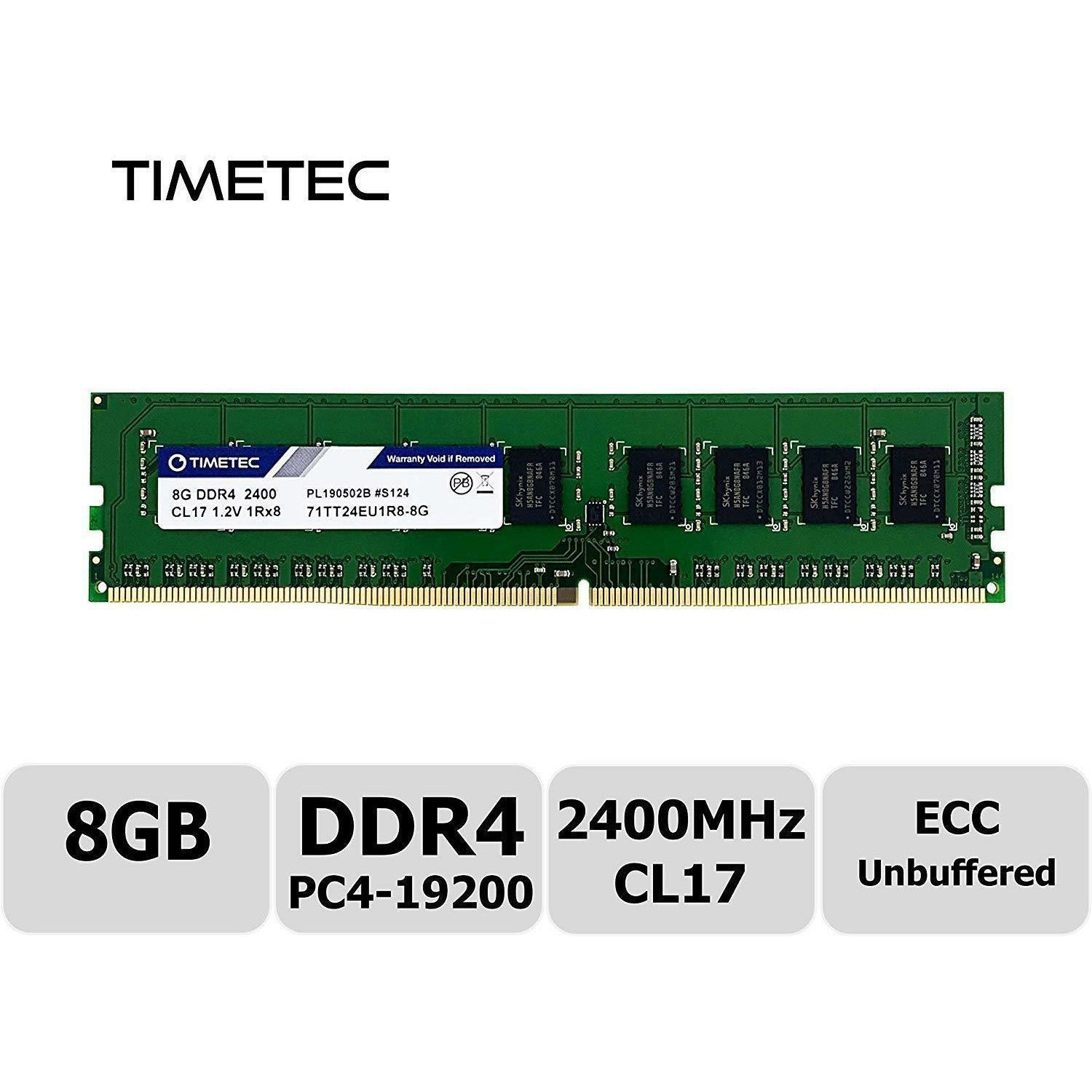 Timetec Hynix IC 32GB KIT (2x16GB) DDR4 2400MHz PC4-19200 Unbuffered ECC 1.2V CL17 2Rx8 Dual Rank 288 Pin UDIMM Server Memory RAM Module Upgrade (32GB KIT (2x16GB)) - AloinfoUSA