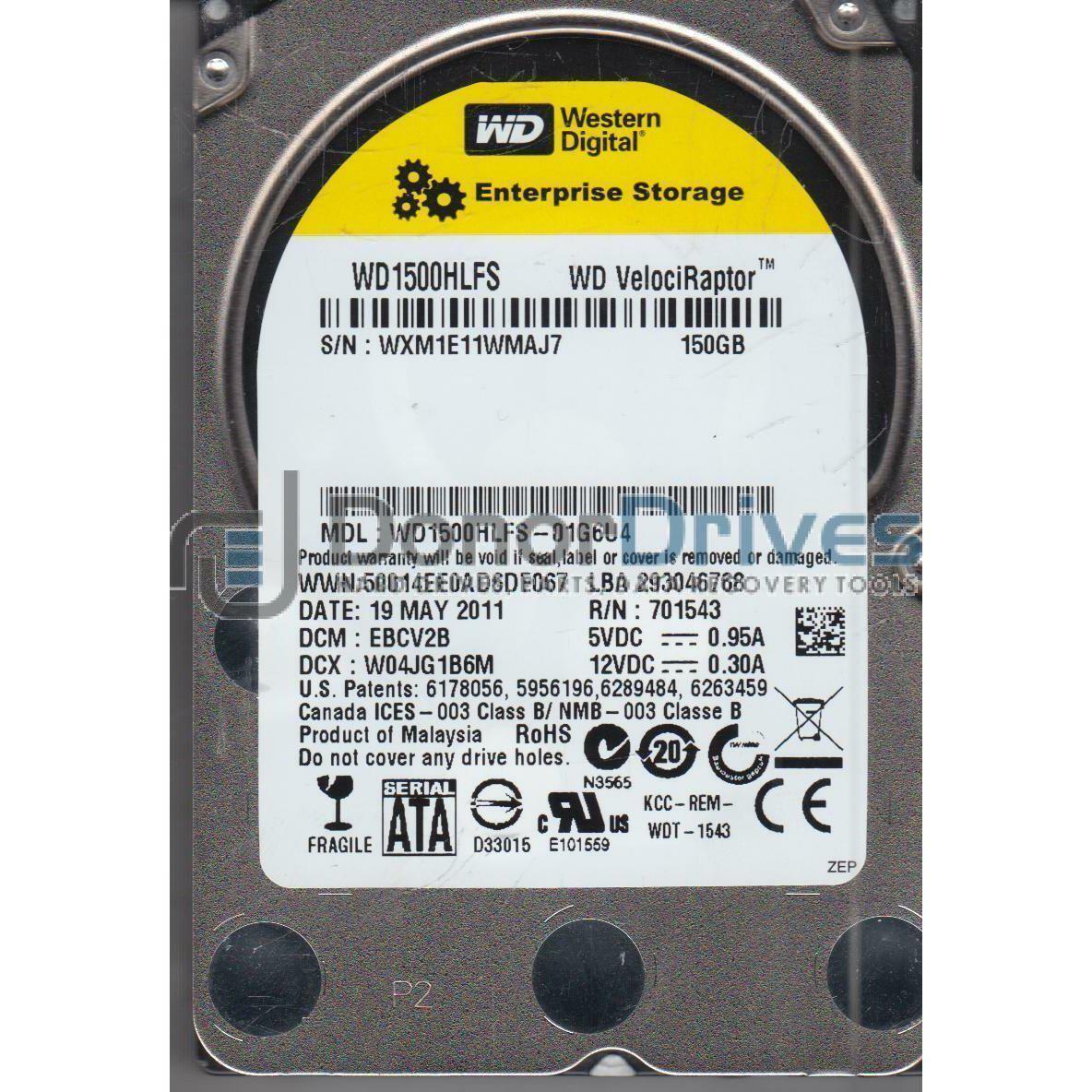 WD1500HLFS-01G6U4, DCM EBCV2B, Western Digital 150GB SATA 2.5 Hard Drive - AloinfoUSA