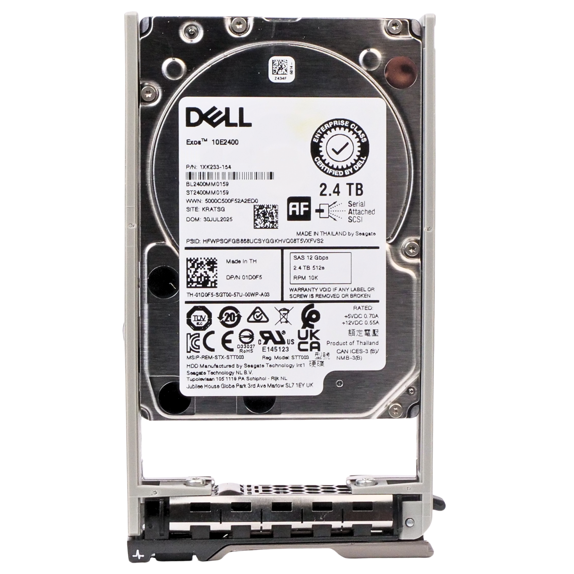 Dell G13 400-BBFV 2.4TB 10K RPM SAS 12Gb/s 512e 256MB 2.5in HDD