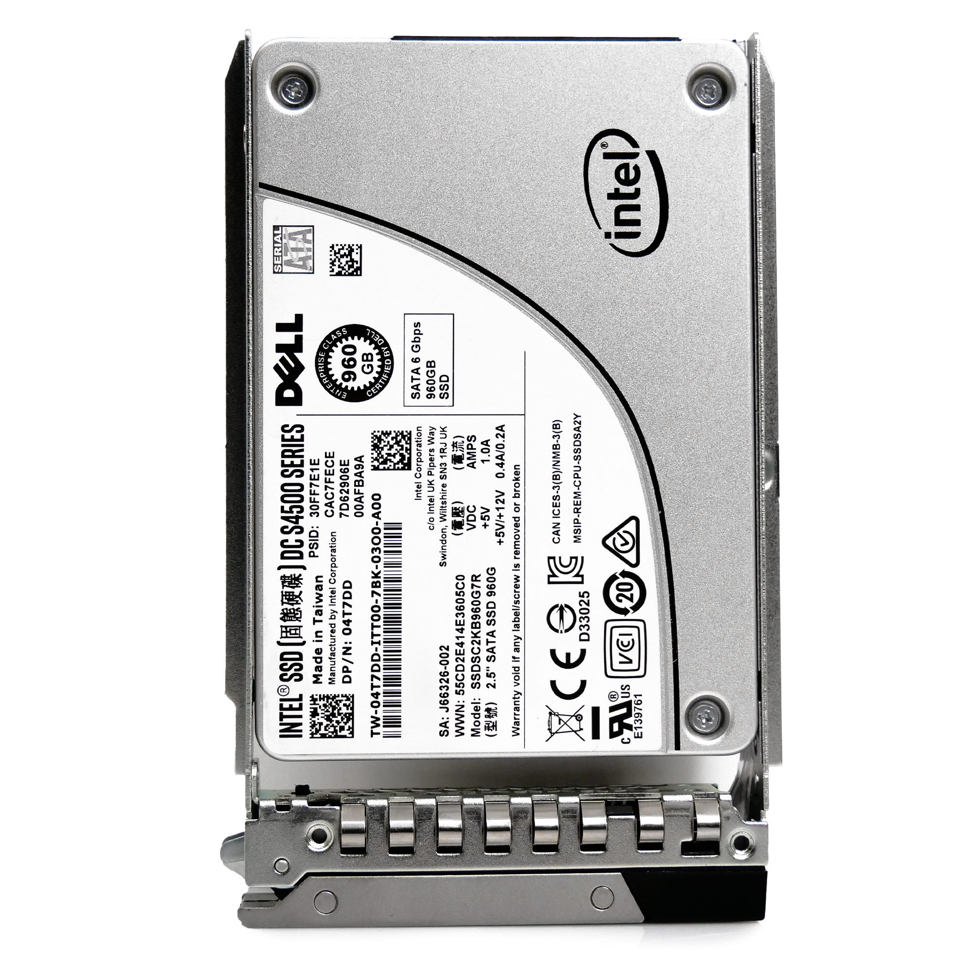 Dell G14 SSDSC2KB960G7R 04T7DD 960GB 1 DWPD SATA 6Gb/s 3D TLC 2.5in Refurbished SSD