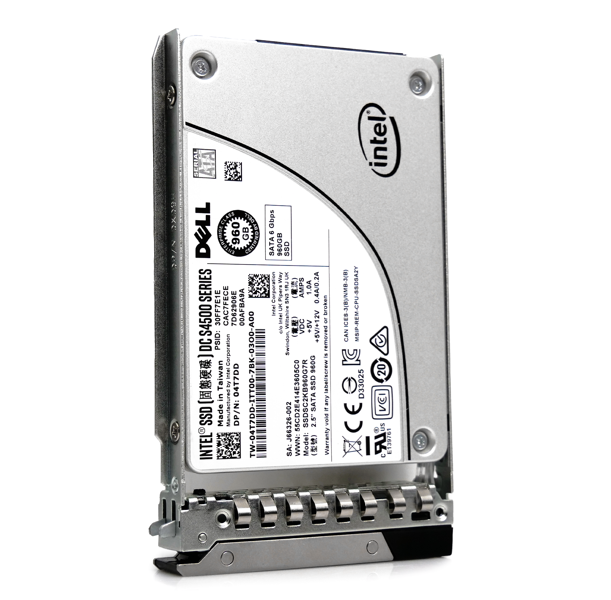 Dell G14 SSDSC2KB960G7R 04T7DD 960GB 1 DWPD SATA 6Gb/s 3D TLC 2.5in Refurbished SSD