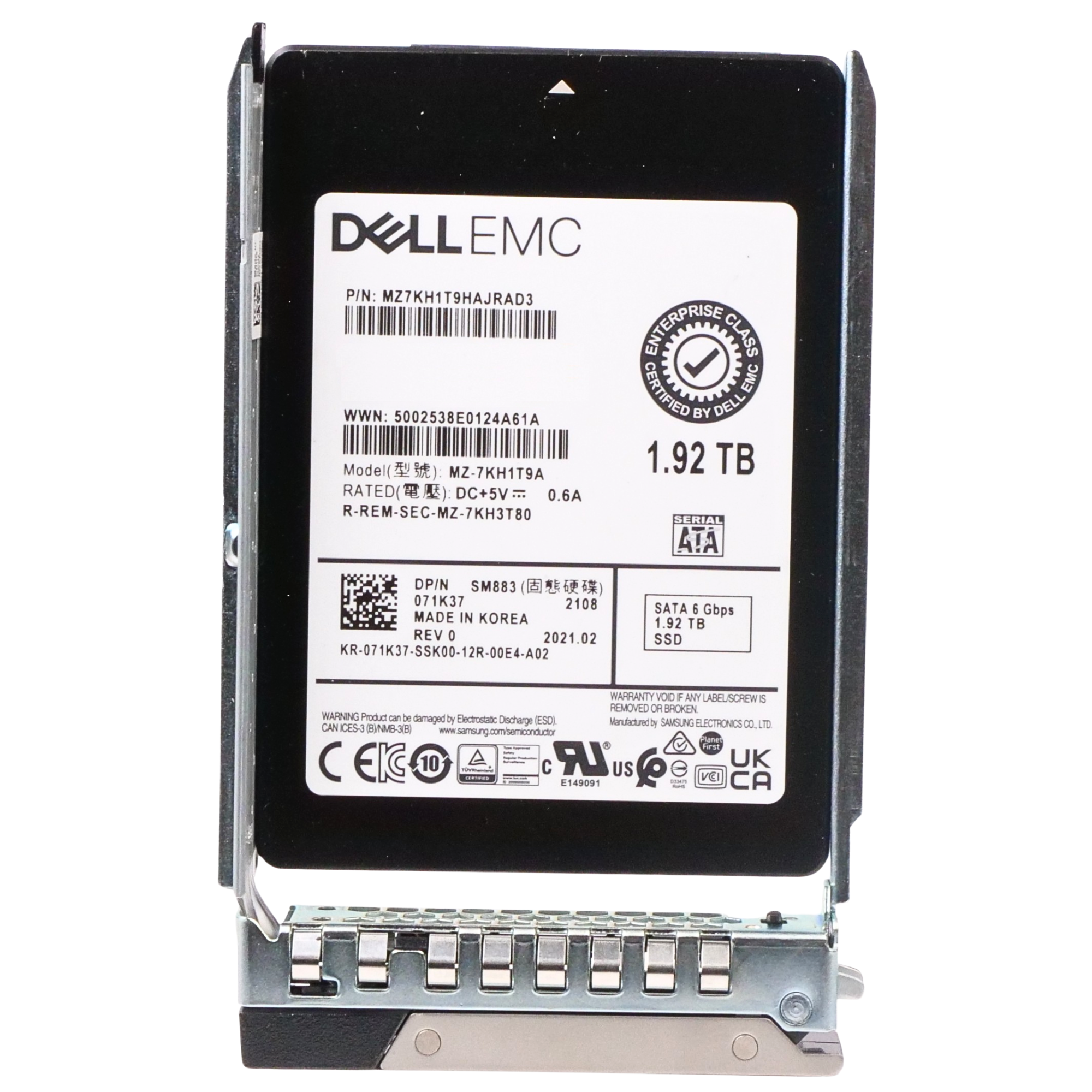 Dell G14 071K37 1.92TB 3 DWPD SATA 6Gb/s MLC 2.5in Refurbished SSD