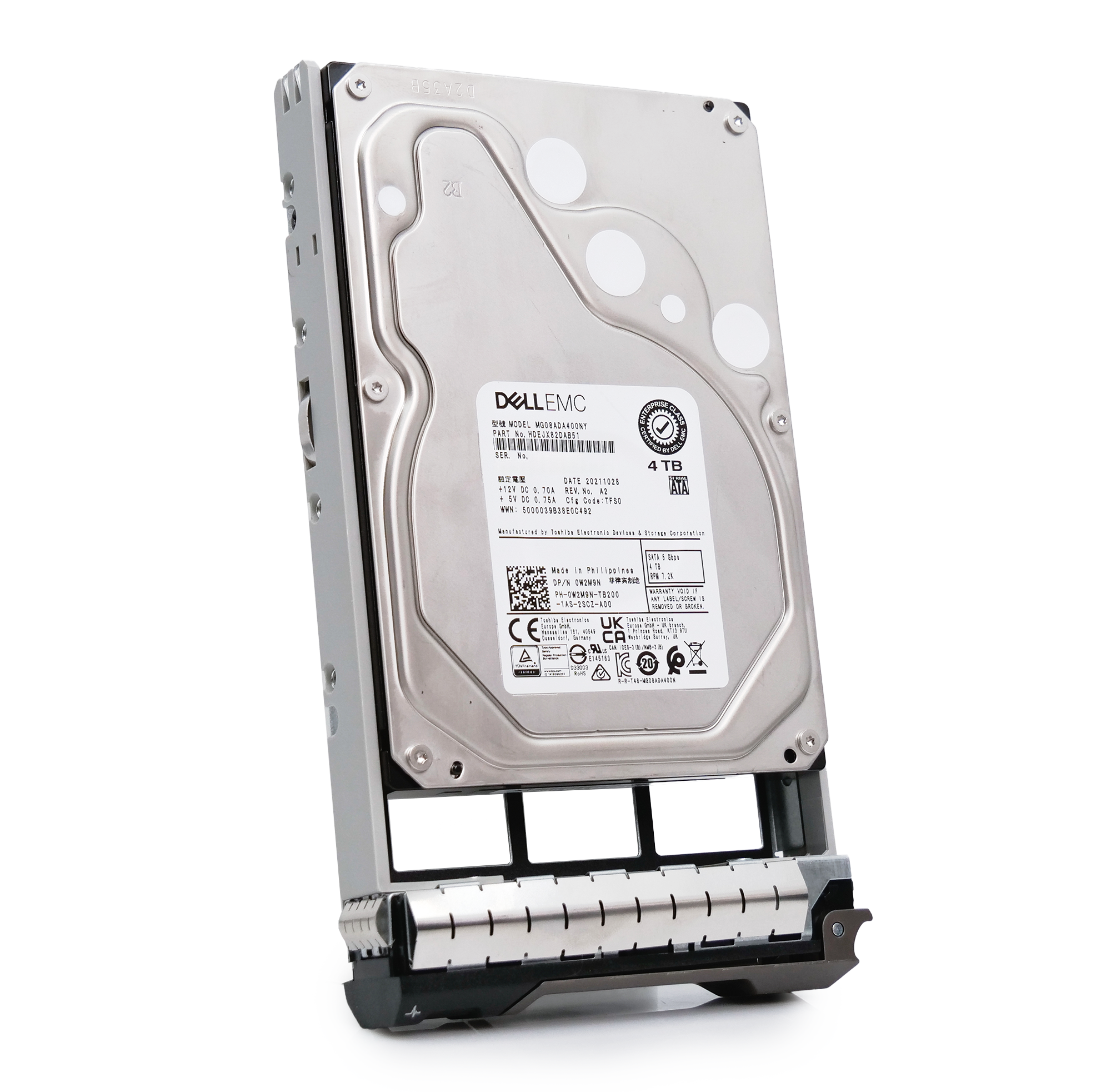 Dell G13 0W2M9N 4TB 7.2K RPM SATA 6Gb/s 512n 3.5in Hard Drive