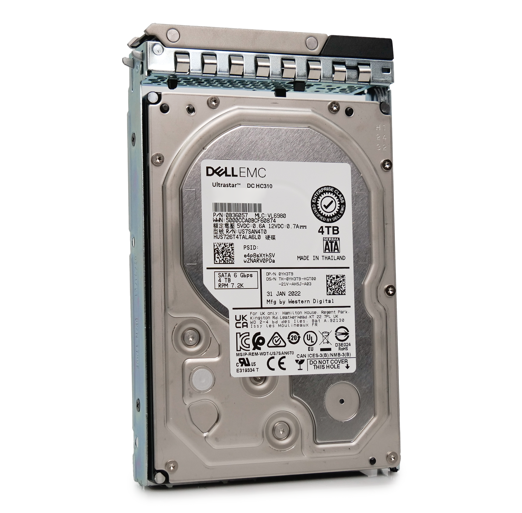 Dell G14 0YH3T9 4TB 7.2K RPM SATA 6Gb/s 512n 3.5in Hard Drive