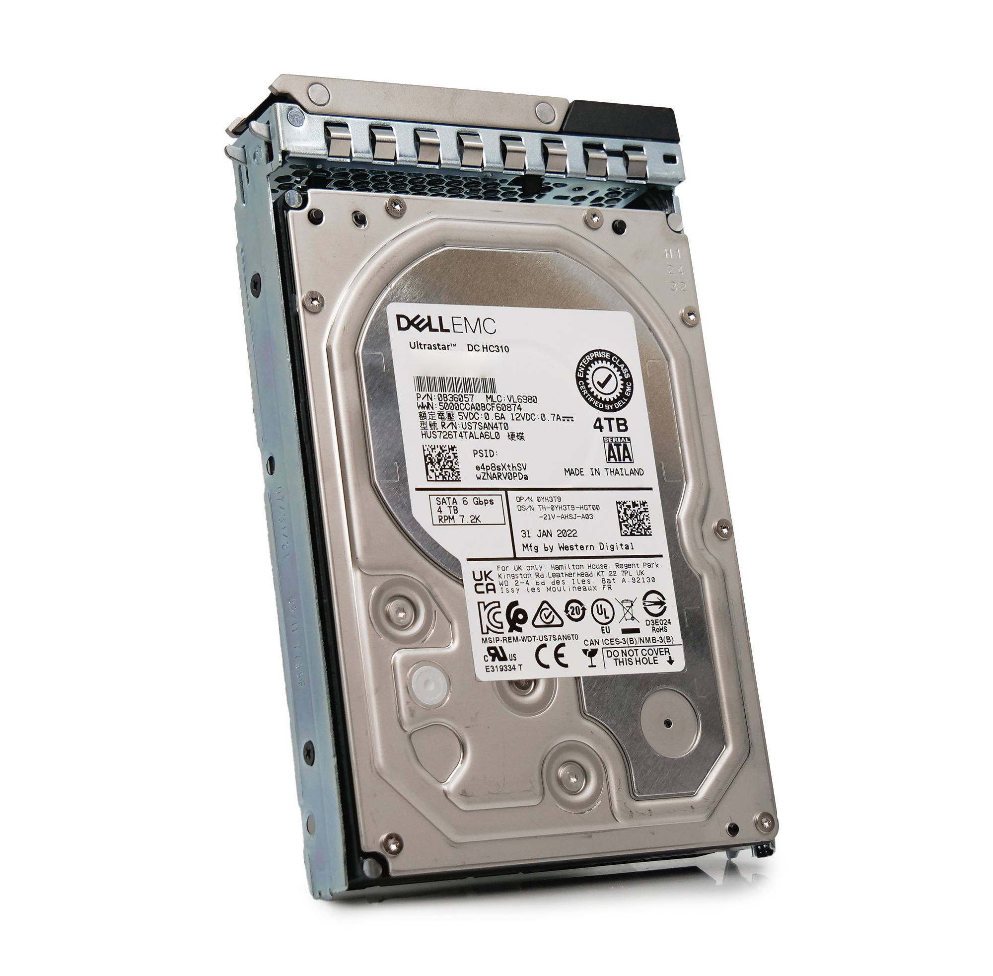 Dell G14 0YH3T9 4TB 7.2K RPM SATA 6Gb/s 512n 3.5in Hard Drive