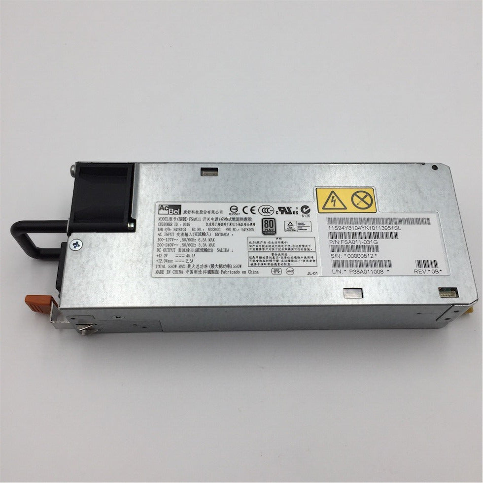 IBM 550w High Efficiency 80 Plus Plat PSU 94Y8105
