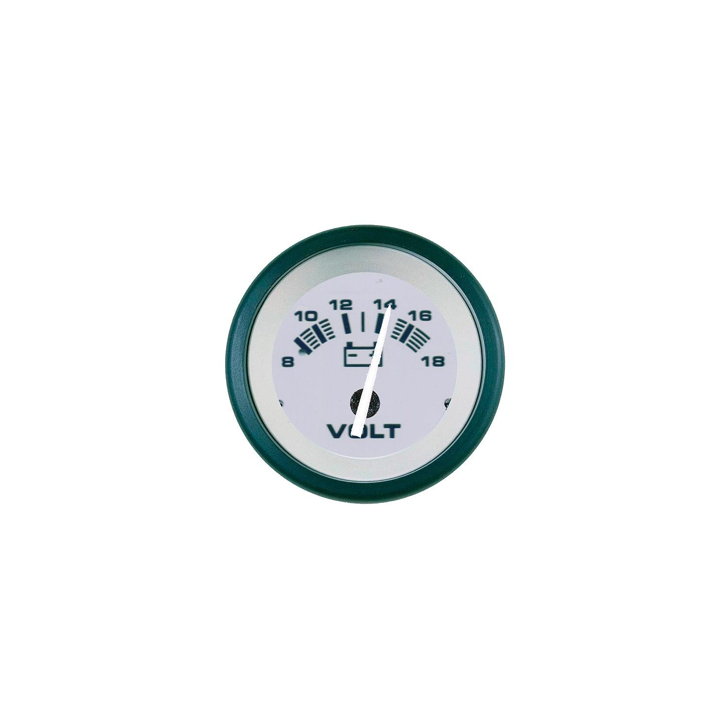 Sierra 61548P Driftwood Series 2" Black & Gray 8-18 VDC Dial Range Voltmeter, Gauge