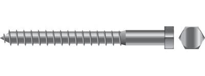 Seachoice SC1280 Lag Screw, 3/8 x 2-1/2"