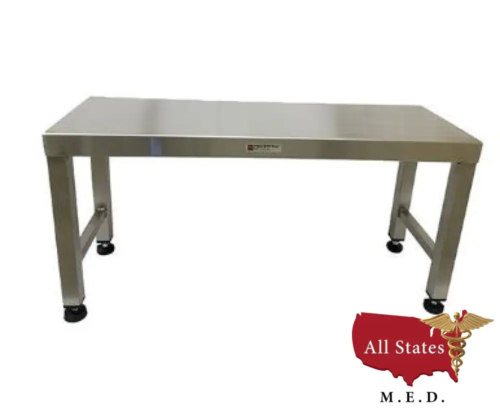 12" W x 72"L x 16"H Gowning Bench with shelf, 6 legs