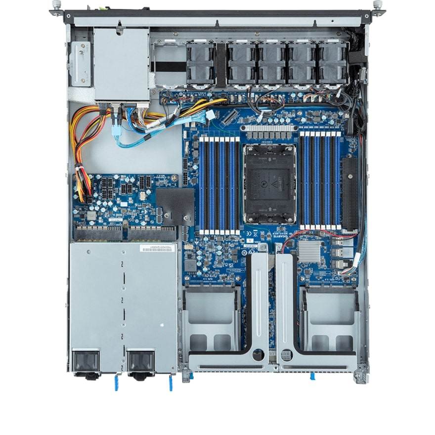 Gigabyte E163-S30 1U Rackmount Single Socket 4th Gen Intel Xeon Scalable Server - Short Depth Edge Platform - 2x Hot-Swap Bays - Redundant PSU