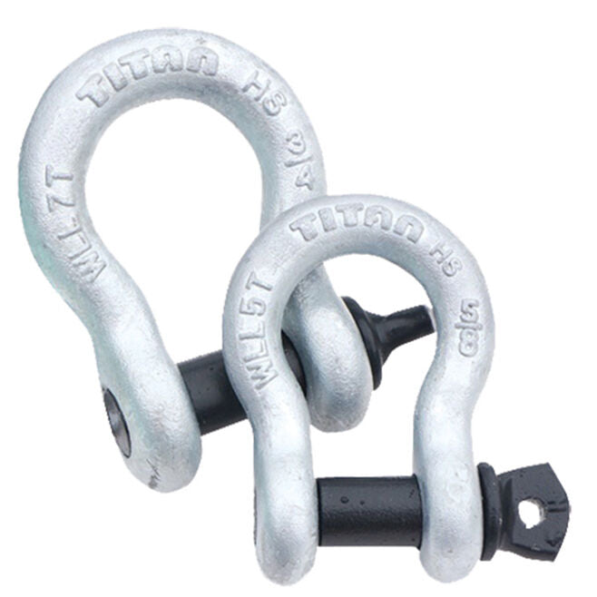 Titan Chain 10319612 High Strength Galvanized Bow Shackle, 1/2"