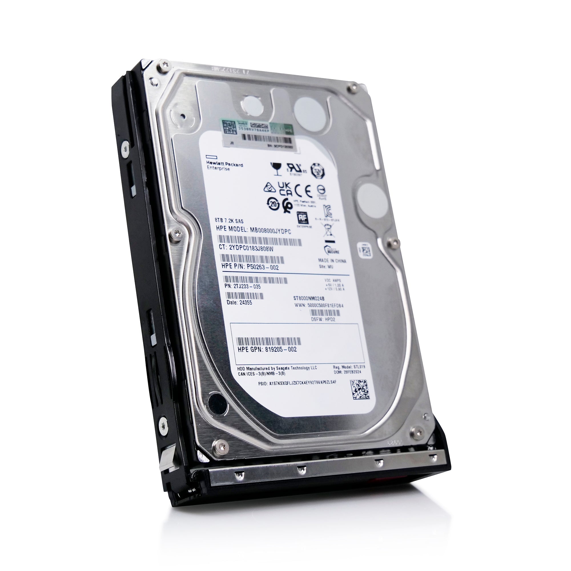 HP Generation 10 P50263-002 8TB 7.2K RPM SAS 12Gb/s 512e 3.5in Refurbished HDD