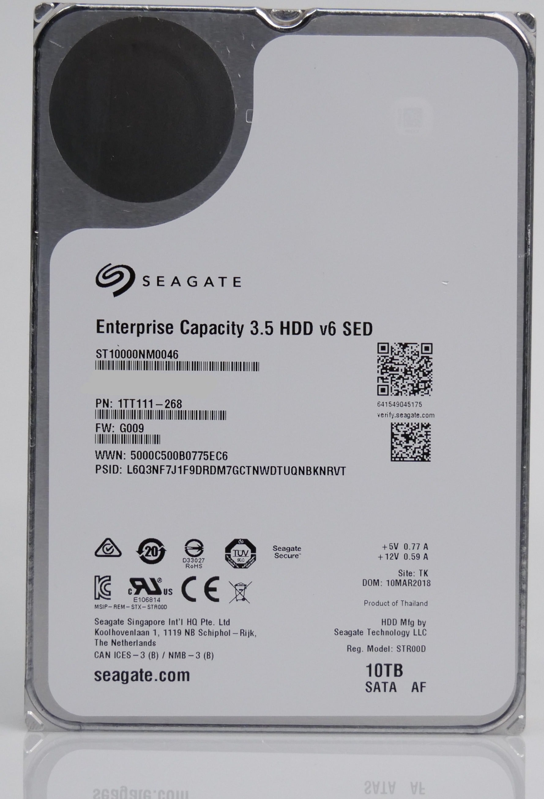 Seagate Enterprise Capacity ST10000NM0046 10TB 7.2K RPM SATA 6Gb/s 512e 3.5in Hard Drive