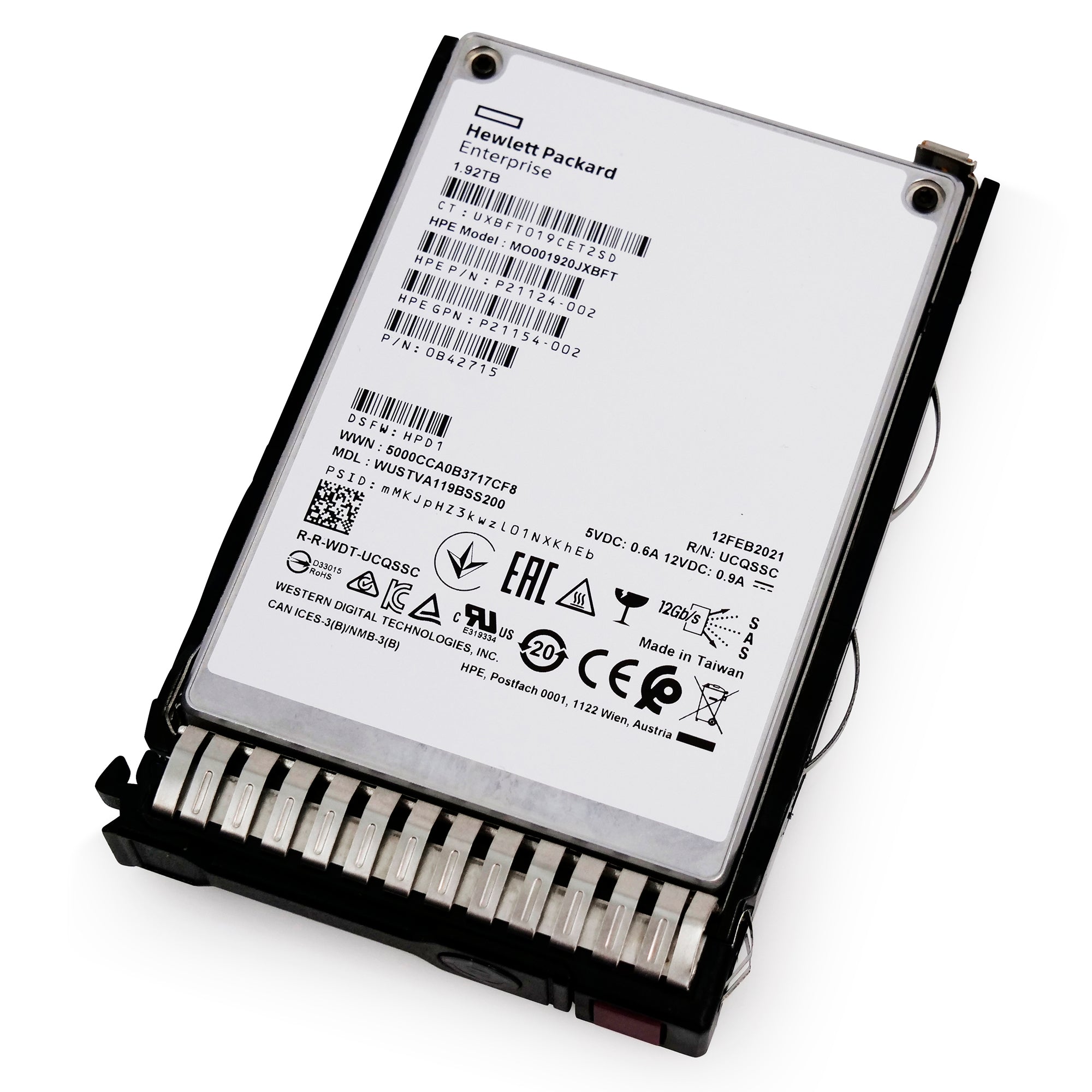 HP Generation 10 P21124-002 1.92TB 1 DWPD SAS 12Gb/s 3D TLC 2.5in Recertified Solid State Drive