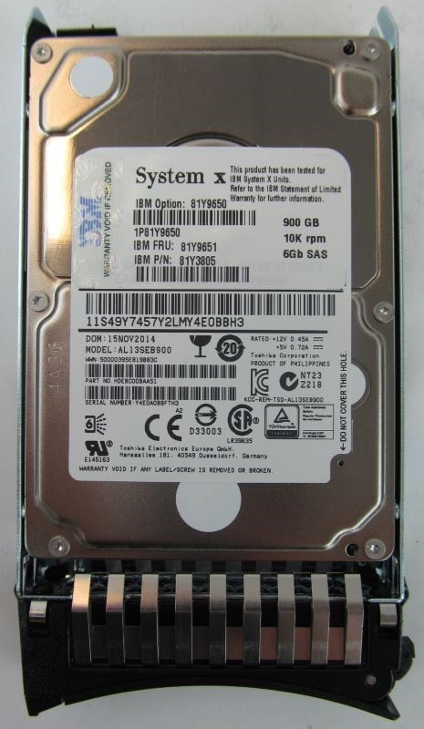 IBM IBM 81Y9651 900 GB Hard drive 2.5" Internal SAS 6Gb/s New F/s