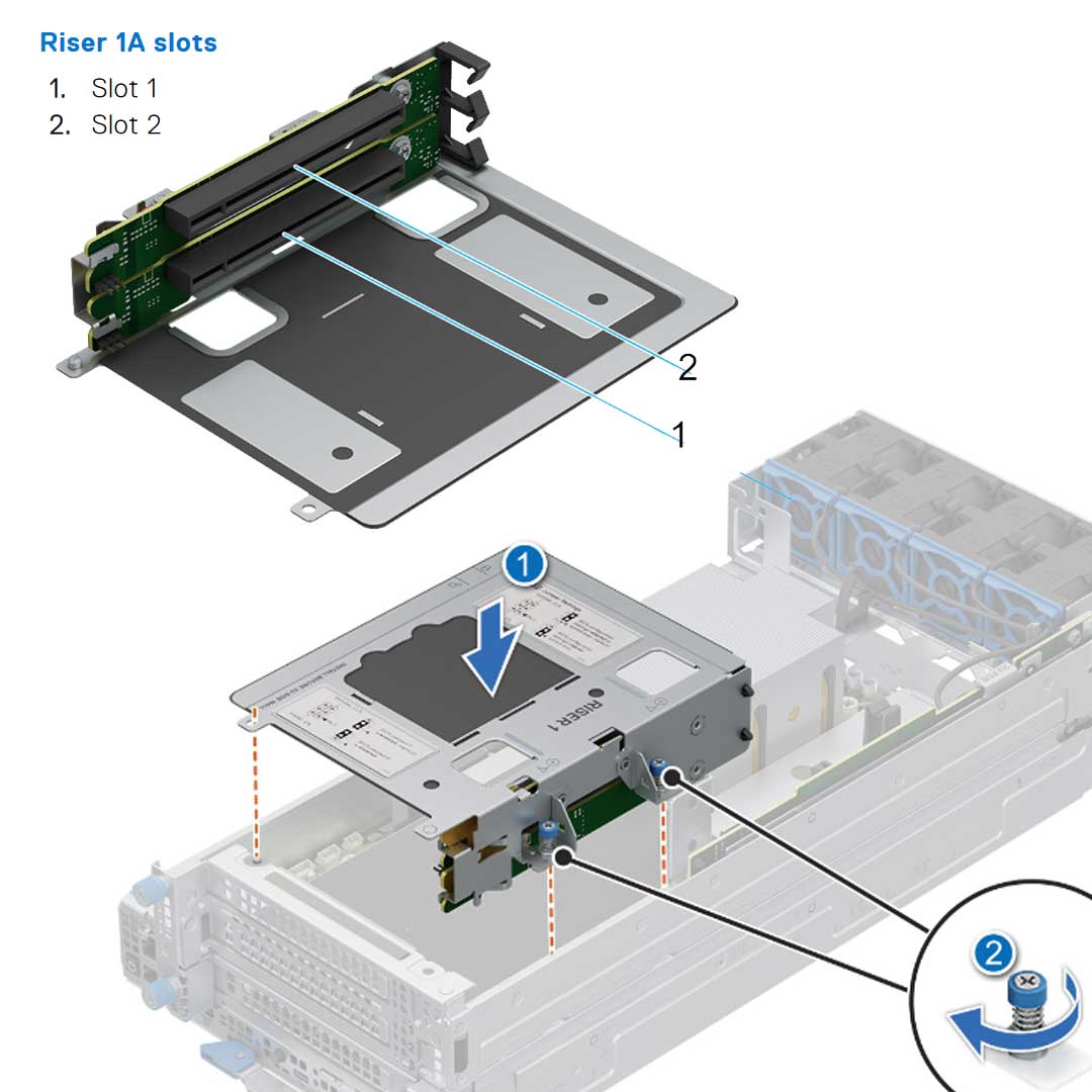 Dell XR8620t Riser Config 1 (R1A + R2A)