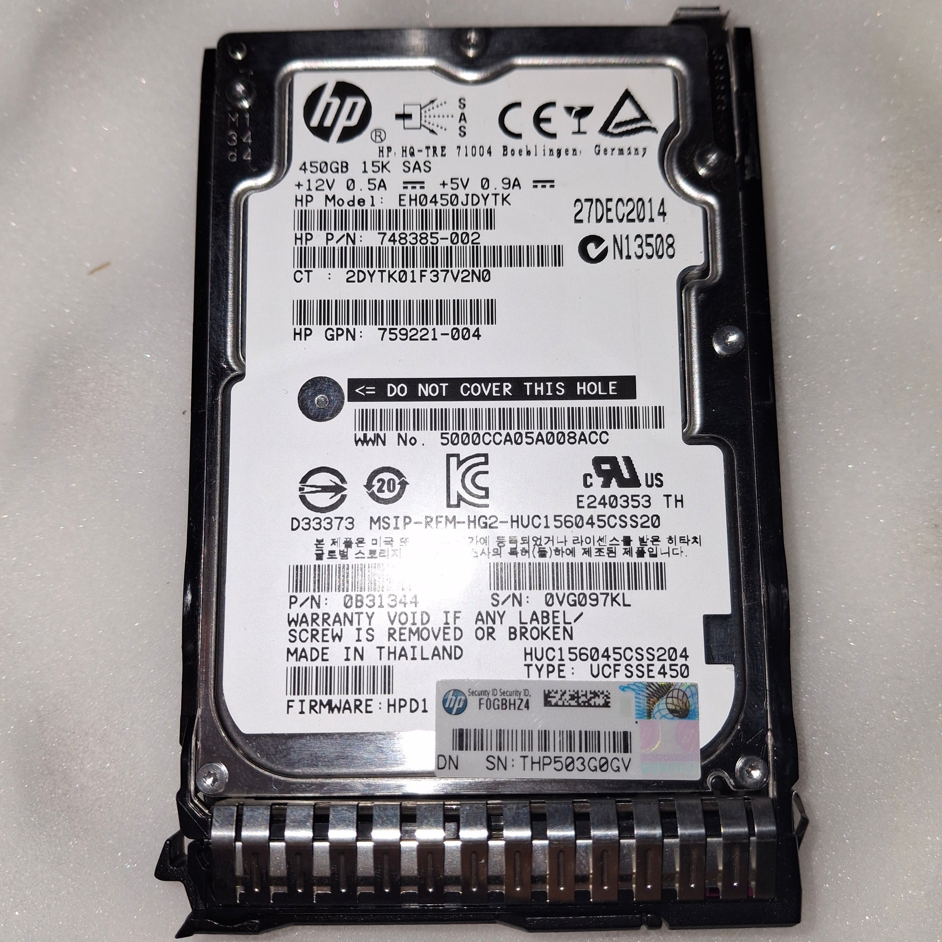HP 759547-001 748385-002 - 450GB 15K SAS 2.5in Hard Drive | Alo Tech Solutions