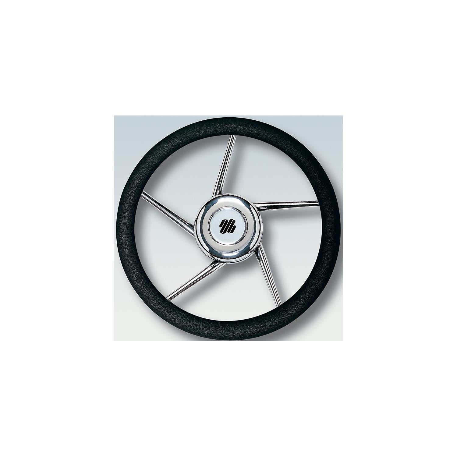 Uflex V01 Steering Whl-Black Grip SS 5-Spk