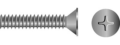 Seachoice SC0782 Phillips Machine Screw Flat Head, 1/4"-20 x 2"