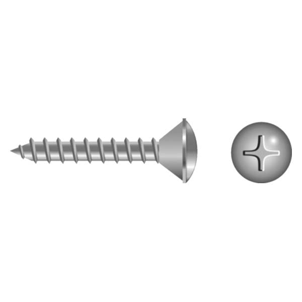 Seachoice SC0570 Phillips Tapping Screws Oval Head, #4 x 3/8"