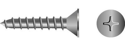 Seachoice SC3691 Phillips Tapping Screws Flat Head, #14 x 4"