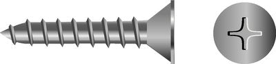 Seachoice SC0624 Phillips Tapping Screws Flat Head, #8 x 1/2"