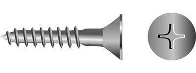Seachoice SC3507 Phillips Wood Screw Flat Head, #12 x 1-1/2"