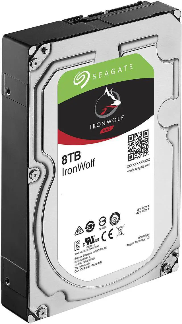 Seagate IronWolf 8TB NAS Hard Drive 7200 RPM 256MB Cache SATA 6.0Gb/s CMR 3.5" Internal HDD for RAID Network Attached Storage ST8000VN0022