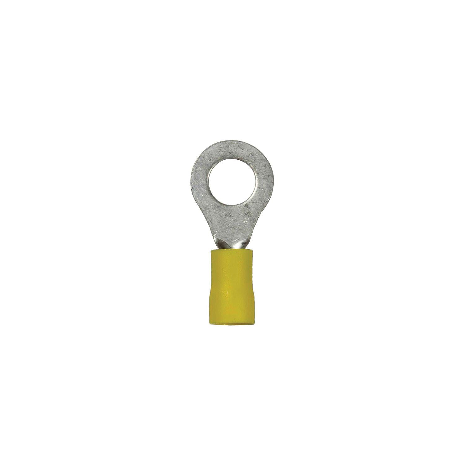 Wirthco 80359 Battery Doctor Yellow Vinyl Insulated Ring Terminal, 10-12 AWG, 25/Pk.