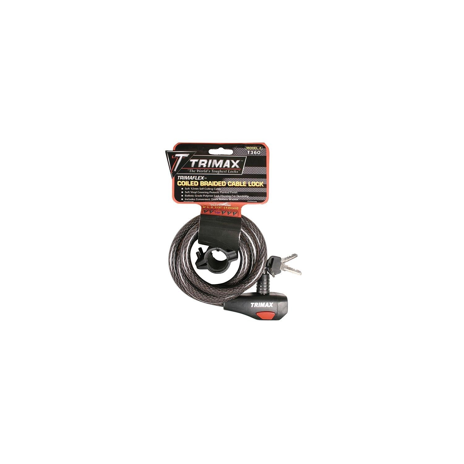 Trimax Locks TKC106 Trimax Quadra-Braid 6 x 10mm Keyed Cable Lock