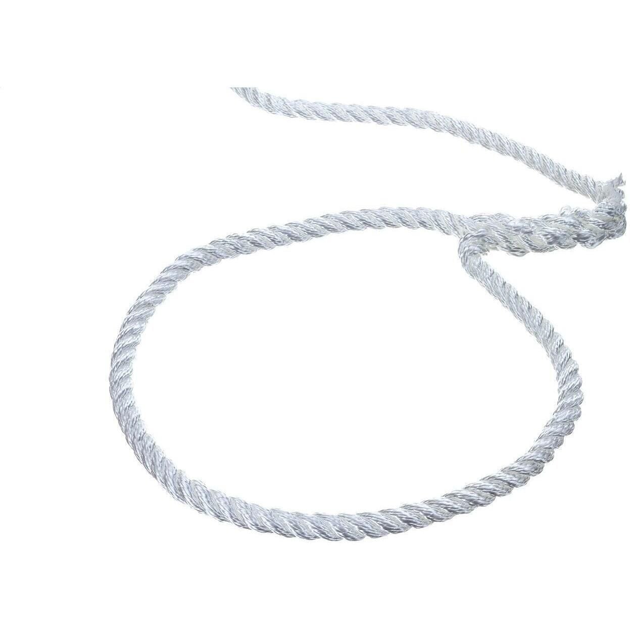 Seachoice 42531 3-Strand Twisted Nylon Dock Line, 3/8" x 25', White