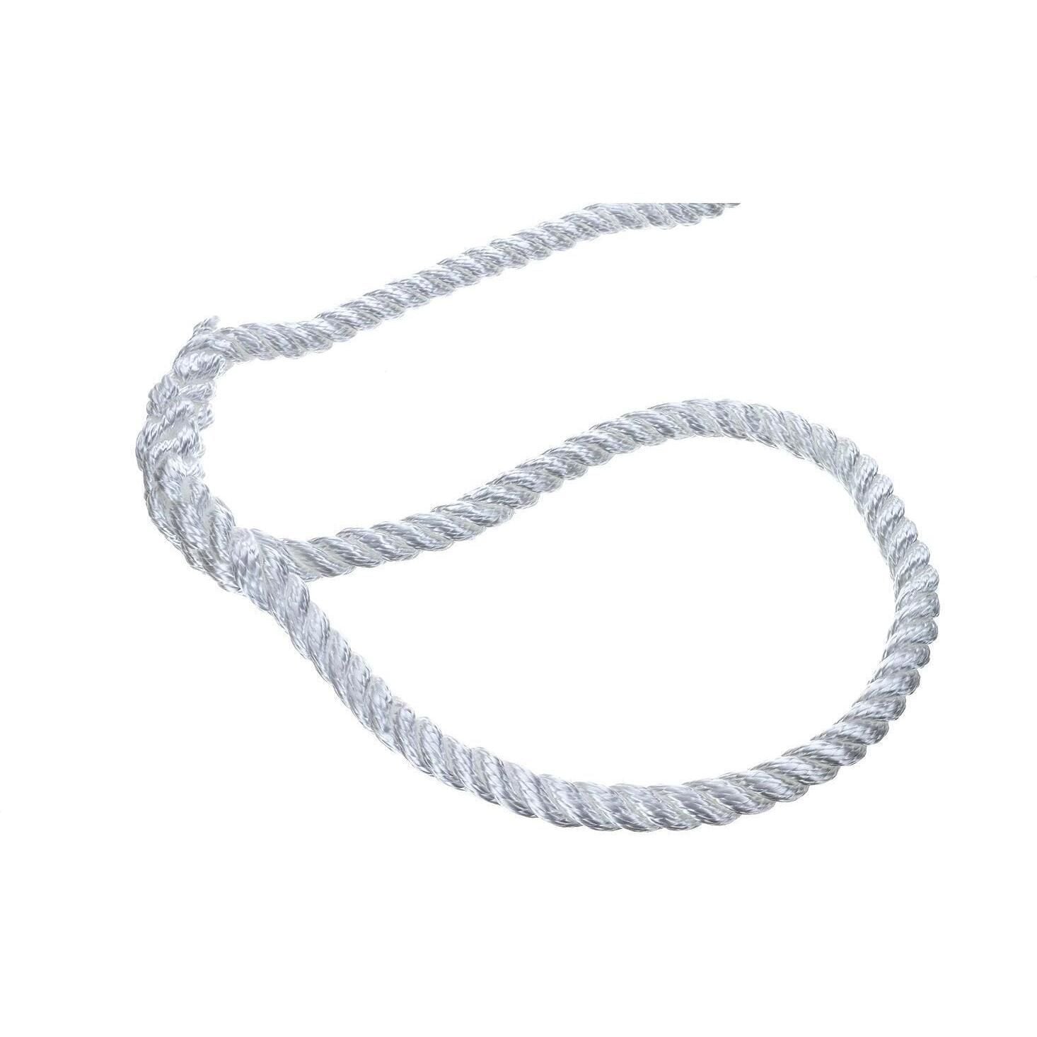 Seachoice 42581 3-Strand Twisted Nylon Dock Line, 1/2" x 30', White