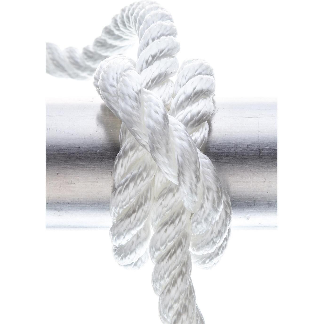 Seachoice 42561 3-Strand Twisted Nylon Dock Line, 1/2" x 20', White