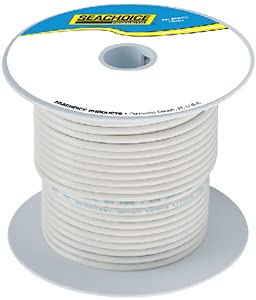 Seachoice 50-63089 Tinned Copper Marine Wire, 12 AWG, White, 100'