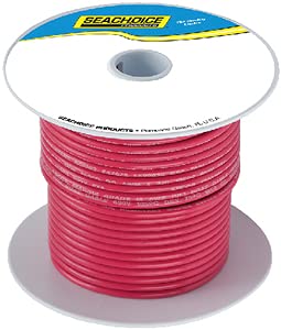 Seachoice 50-63086 Tinned Copper Marine Wire, 12 AWG, Red, 250'