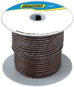 Seachoice 50-63113 Tinned Copper Marine Wire, 14 AWG, Brown, 100'