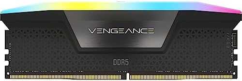 CORSAIR Vengeance RGB DDR5 RAM 16GB (2x8GB 5200MHz CL40 Intel XMP iCUE Compatible Computer Memory - Black (CMH16GX5M2B5200C40