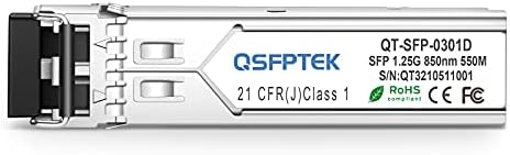 QSFPTEK 4Packs 10GBASE-LR Transceiver, 10G SFP+ Patch Module, 1310nm, 10km, DDM LC, 10Gbe Ethernet Mini-GBIC for Cisco SFP-10G-LR, Ubiquiti UF-SM-10G, Mikrotik, Netgear, Qnap NAS, D-Link|B08P4MFPD5