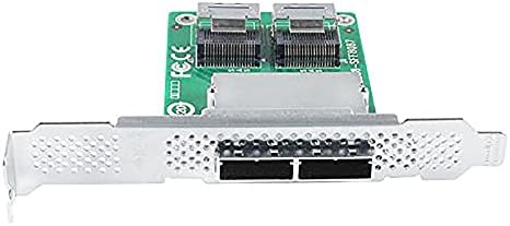 H!Fiber Dual Port SAS Adapter Card 2X Internal SFF-8087 to 2X External SFF-8088 Slot, 6Gb/s, Card with Full-Height and Low-Profile|B0BX3Z47Z2