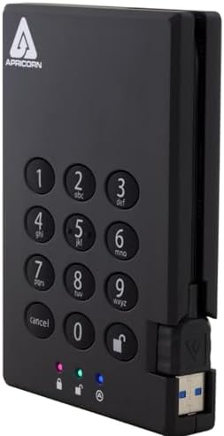 Apricorn 2TB Aegis Padlock USB 3.0 256-Bit AES XTS Hardware Encrypted Portable External Hard Drive (A25-3PL256-2000)|B00NTQGZP6